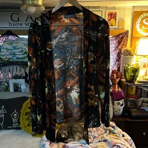 Floral and butterfly shawl